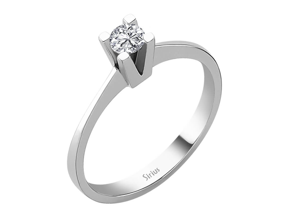 0,18 Karat Diamant Solitär Ring - handgefertigter Diamantschmuck aus Feingold | Sirius Diamant
