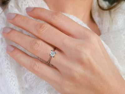 0.50 carat diamond solitaire ring in 18 K