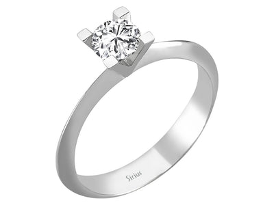 0.50 carat diamond solitaire ring in 18 K