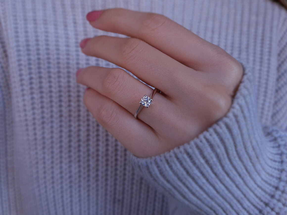 Bague solitaire en diamant de 0,48 carat