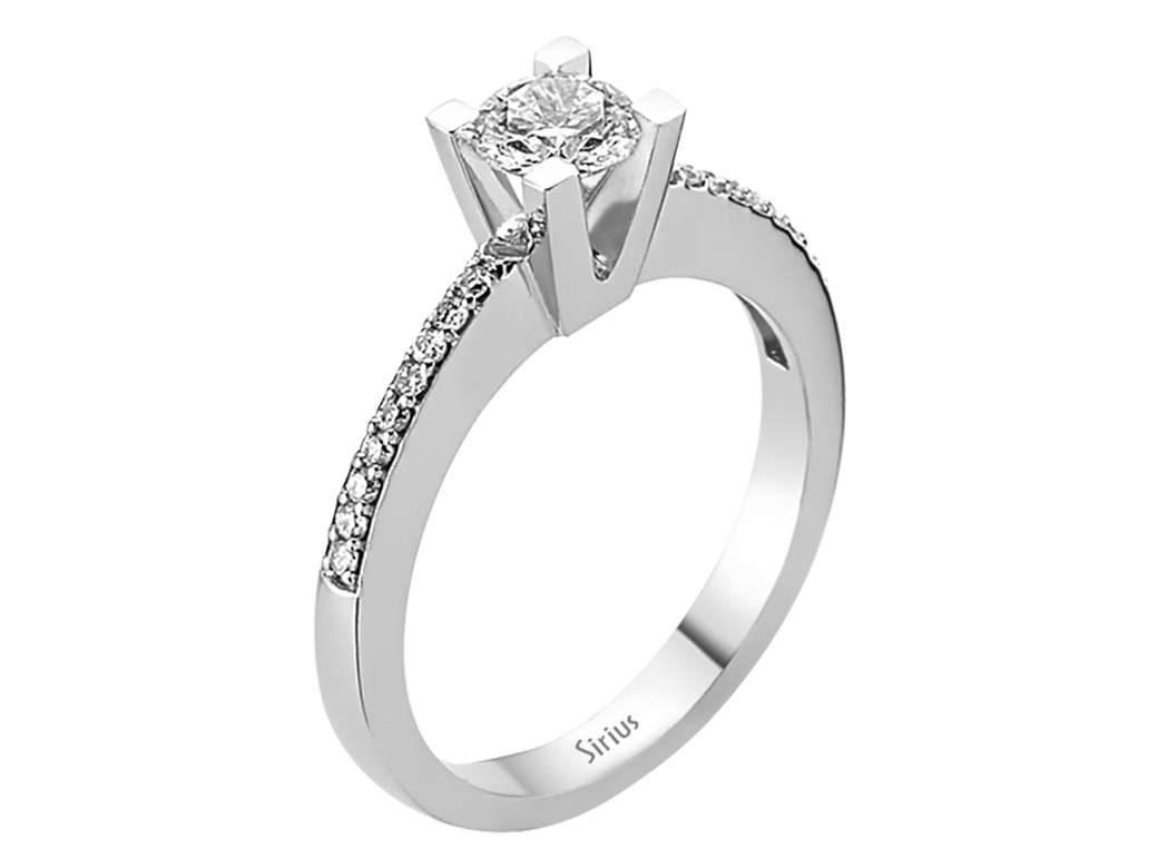 insgesamt 0,49 Karat Diamant Solitär Ring – handgefertigter Diamantschmuck aus Feingold | Sirius Diamant