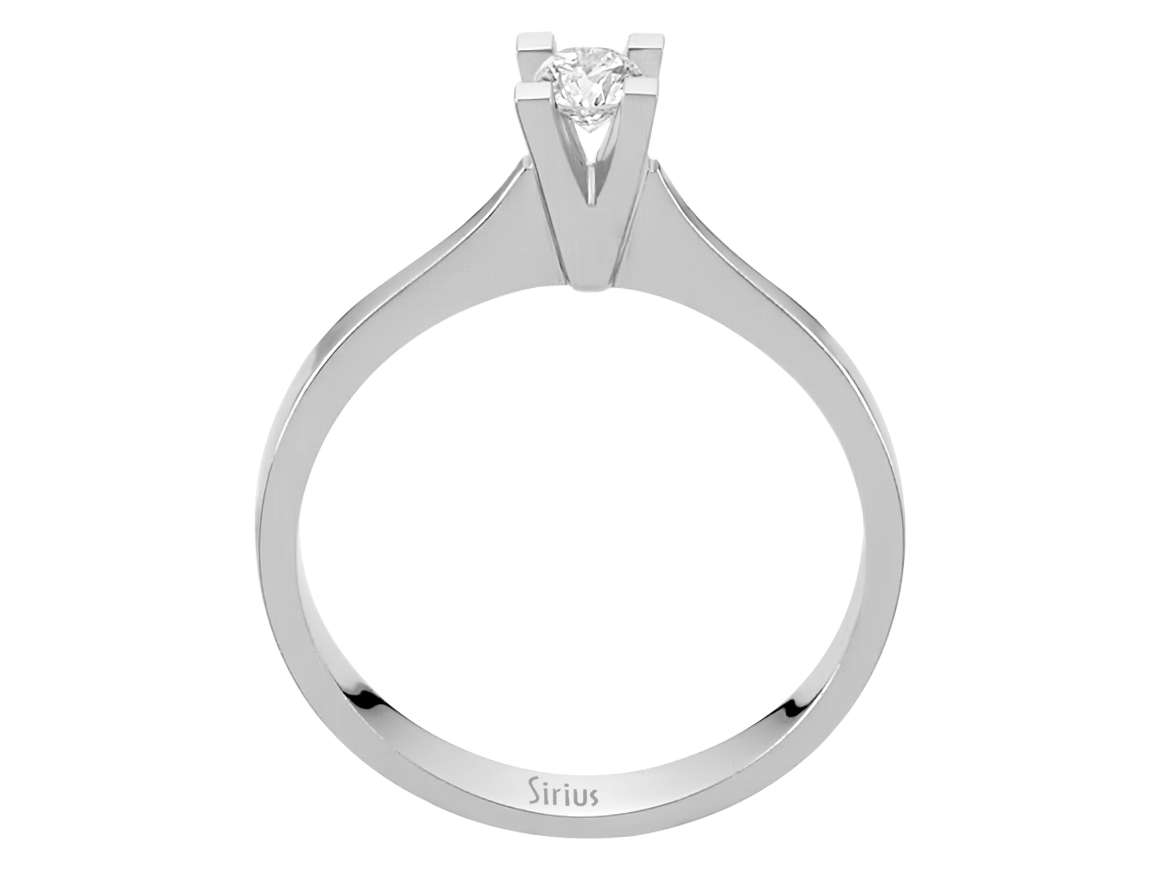 F Farbe 0,19 Karat Diamant Soltär Ring - handgefertigter Diamantschmuck aus Feingold | Sirius Diamant