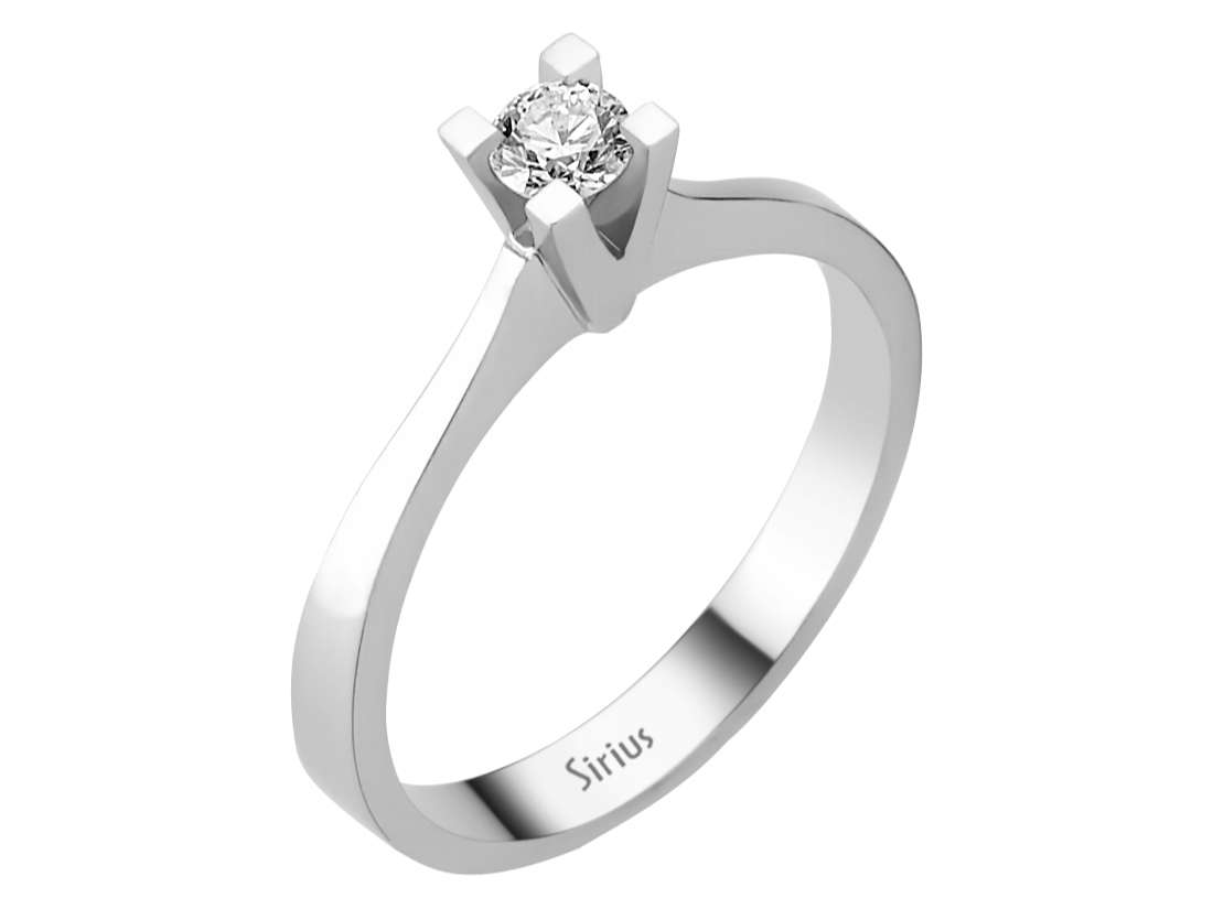 F Color 0.19 Carat Diamond Soltaire Ring