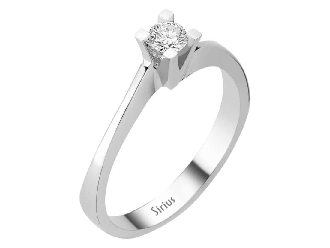 0,18 Karat Diamant Solitär Ring - handgefertigter Diamantschmuck aus Feingold | Sirius Diamant