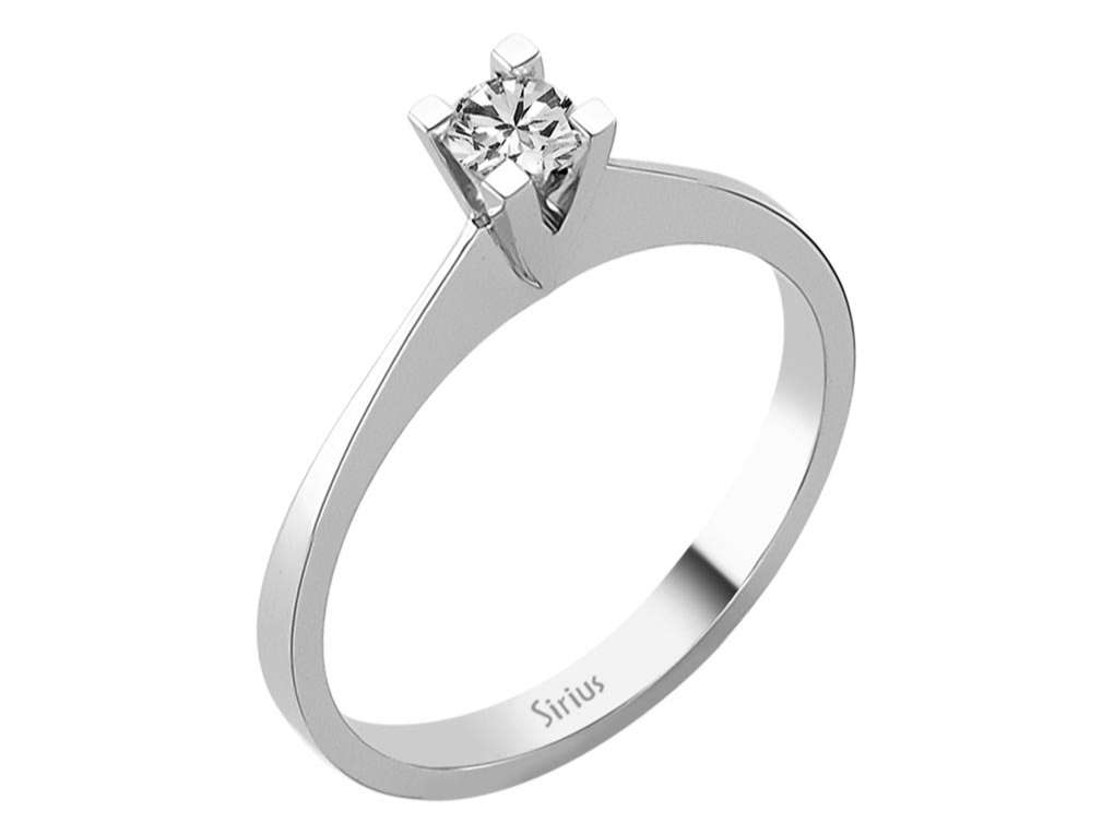 G Farbe 0,19 Karat Diamant-Solitär-Ring - handgefertigter Diamantschmuck aus Feingold | Sirius Diamant