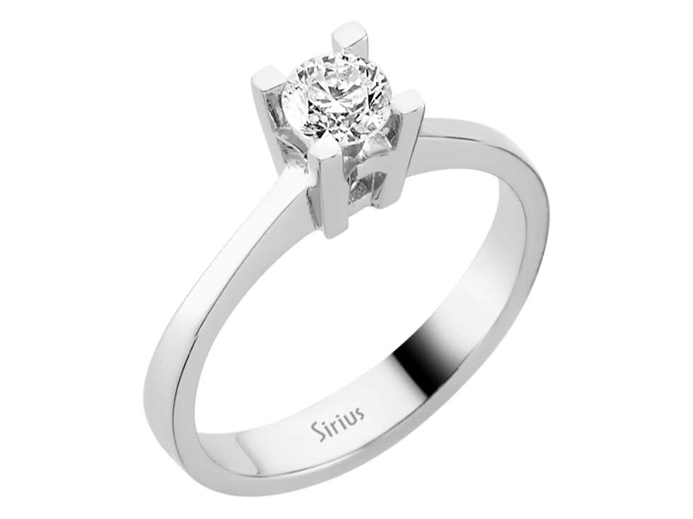 0,42 Karat Diamant Solitär Ring - handgefertigter Diamantschmuck aus Feingold | Sirius Diamant
