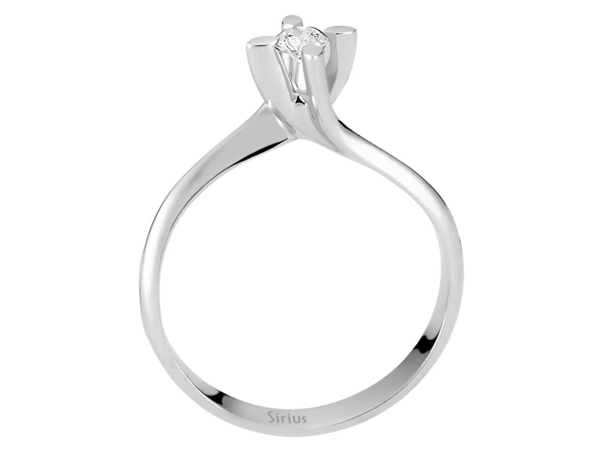 0,14 Karat Diamant Solitär Ring - handgefertigter Diamantschmuck aus Feingold | Sirius Diamant