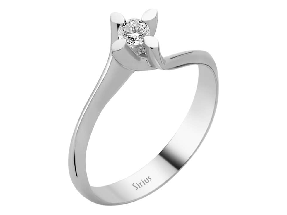 0,14 Karat Diamant Solitär Ring - handgefertigter Diamantschmuck aus Feingold | Sirius Diamant