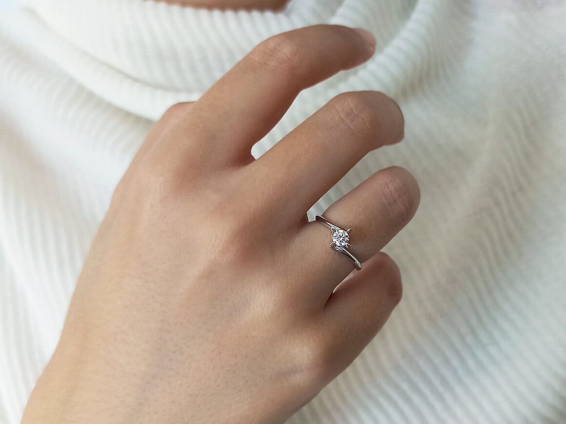 Bague solitaire en diamant de 0,24 carat