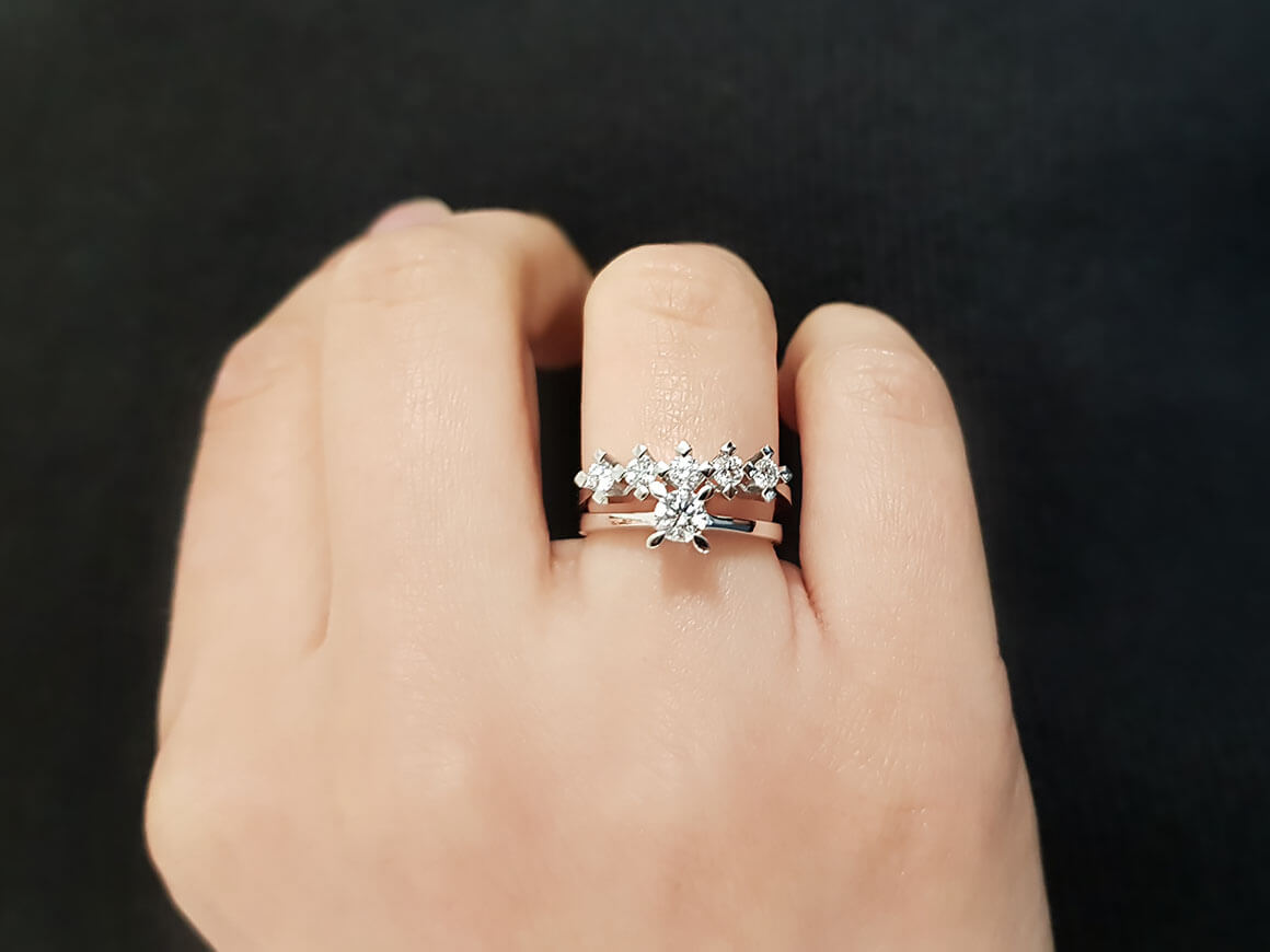 Bague solitaire en diamant de 0,28 carat