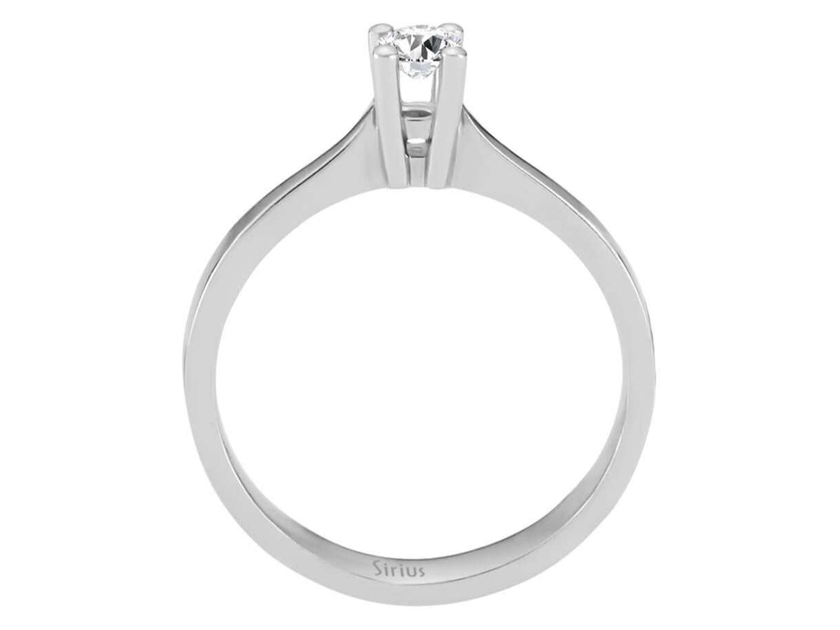 0,18 Carat Diamant Solitär Ring in 18 K - handgefertigter Diamantschmuck aus Feingold | Sirius Diamant