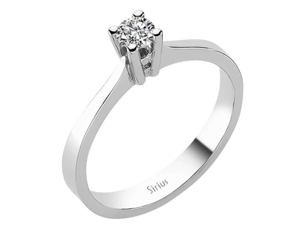 0,18 Carat Diamant Solitär Ring in 18 K - handgefertigter Diamantschmuck aus Feingold | Sirius Diamant