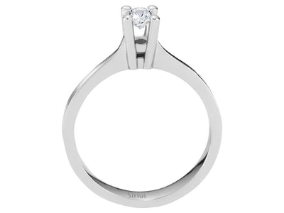 0.28 carat diamond solitaire ring in 18 K