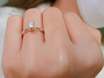 0.31 carat diamond solitaire ring in 18 K