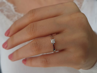 0.20 carat diamond solitaire ring in 18 K