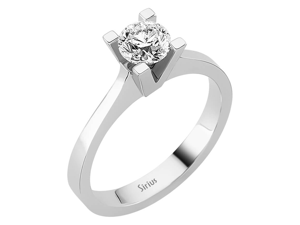 0,70 Karat Diamant Solitär Ring in 585er 14 K weißgold - handgefertigter Diamantschmuck aus Feingold | Sirius Diamant