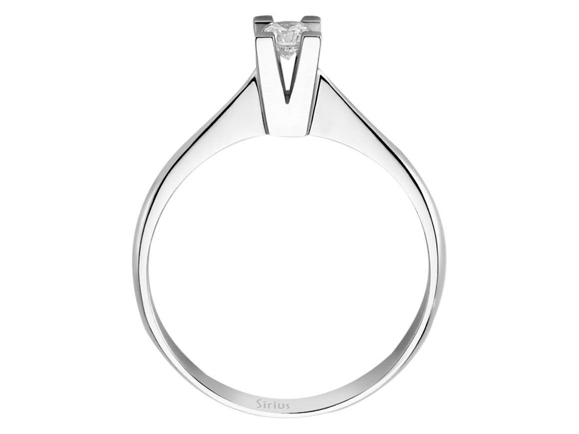 F Farbe 0,16 Karat Diamant Solitär Ring - handgefertigter Diamantschmuck aus Feingold | Sirius Diamant