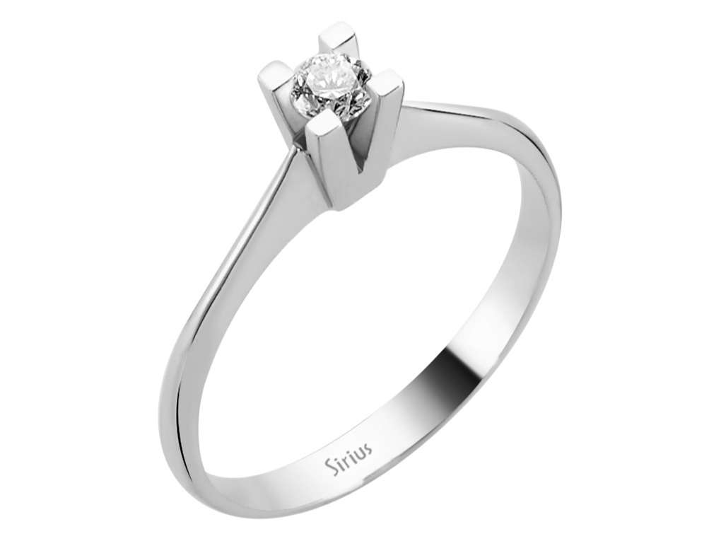 F Farbe 0,16 Karat Diamant Solitär Ring - handgefertigter Diamantschmuck aus Feingold | Sirius Diamant
