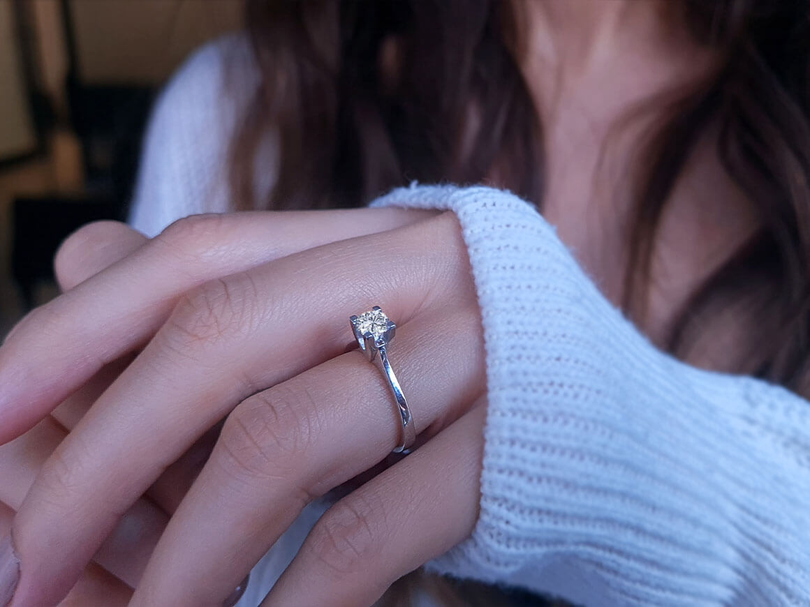 0.44 carat diamond solitaire ring
