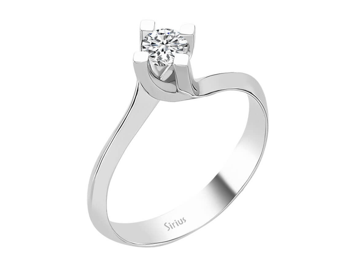 0.30 carat diamond solitaire ring in 18 K