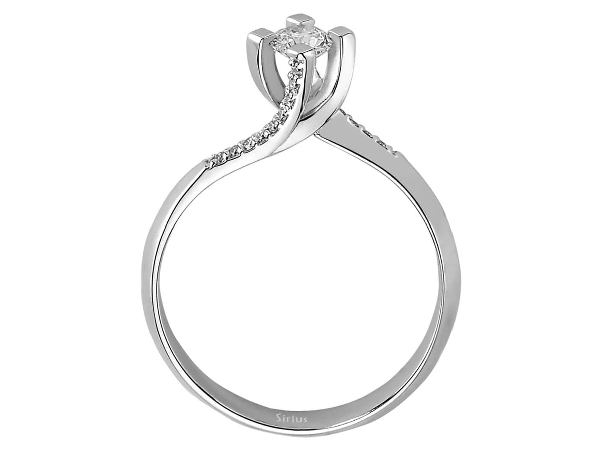 insgesamt 0,31 Karat Diamant Solitär Ring - handgefertigter Diamantschmuck aus Feingold | Sirius Diamant
