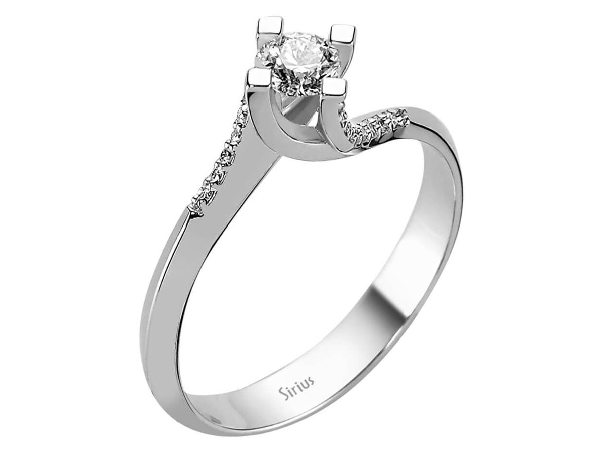insgesamt 0,31 Karat Diamant Solitär Ring - handgefertigter Diamantschmuck aus Feingold | Sirius Diamant