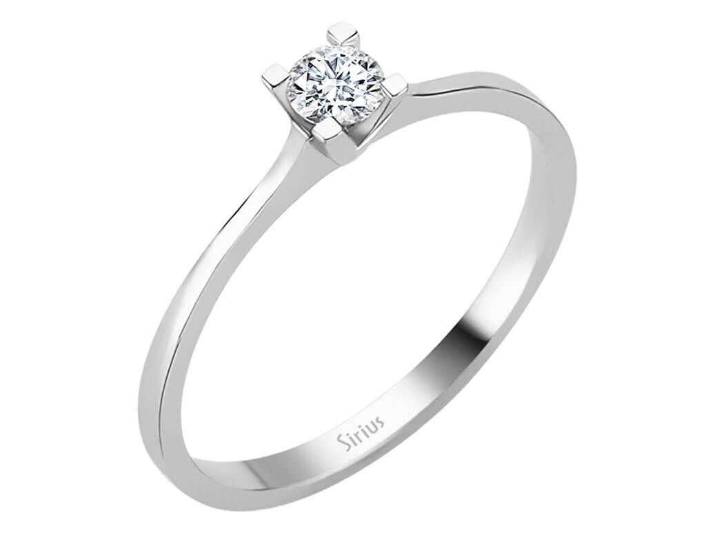 0,18 Karat Diamant Solitär Ring - handgefertigter Diamantschmuck aus Feingold | Sirius Diamant