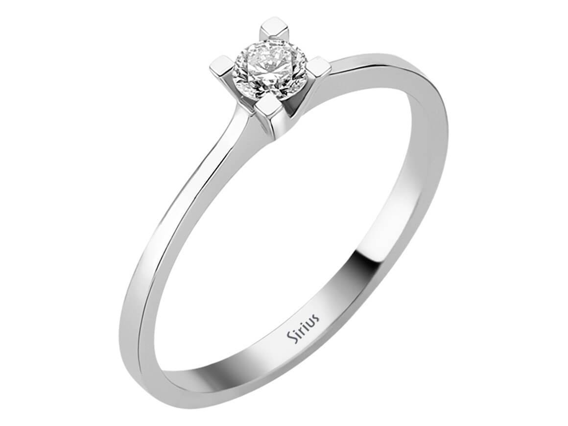 0,19 Karat Diamant Solitär Ring - handgefertigter Diamantschmuck aus Feingold | Sirius Diamant