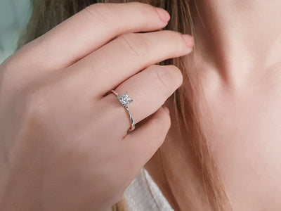 Bague solitaire en diamant de 0,37 carat