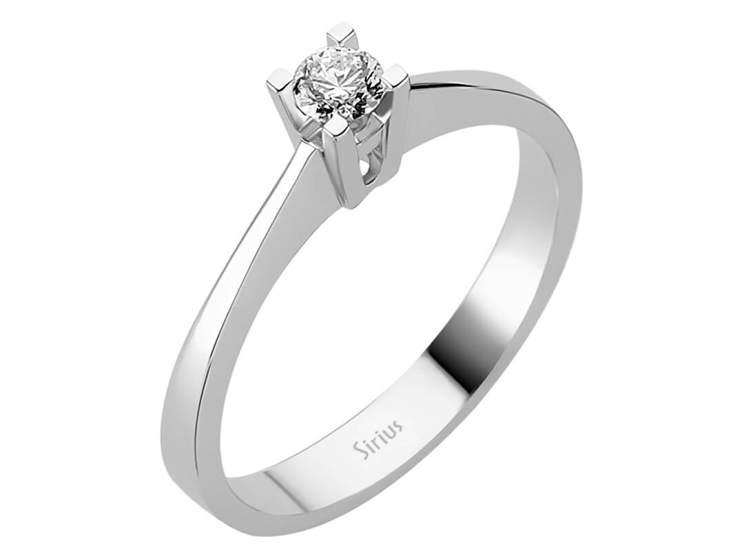 0,16 Karat Diamant Solitär Ring - handgefertigter Diamantschmuck aus Feingold | Sirius Diamant