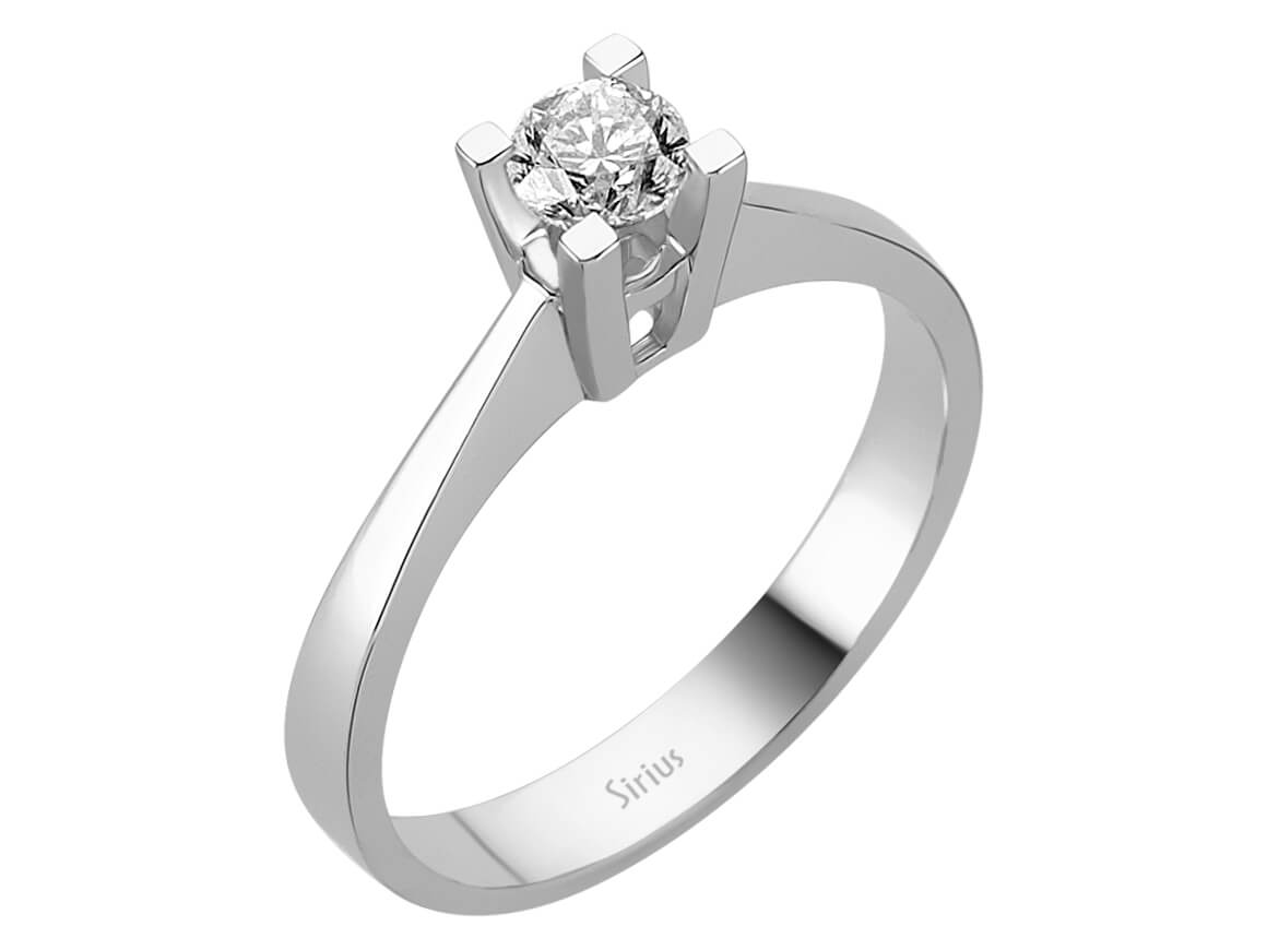 0,35 Karat Diamant Solitär Ring - handgefertigter Diamantschmuck aus Feingold | Sirius Diamant