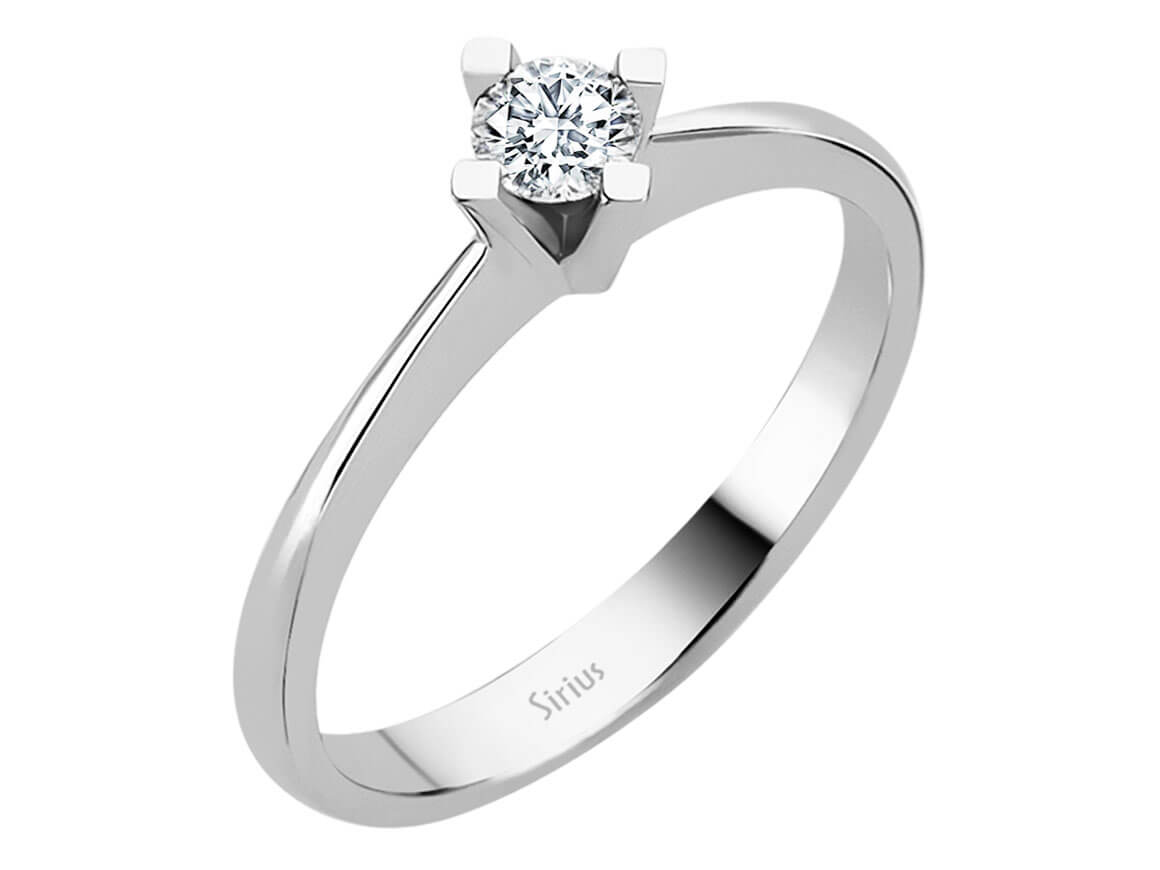 0,21 Karat Diamant Solitär Ring - handgefertigter Diamantschmuck aus Feingold | Sirius Diamant