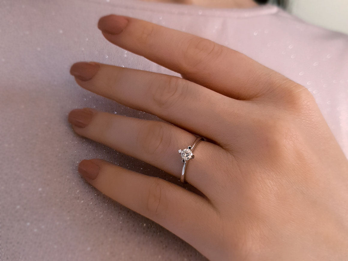 Bague solitaire en diamant de 0,28 carat