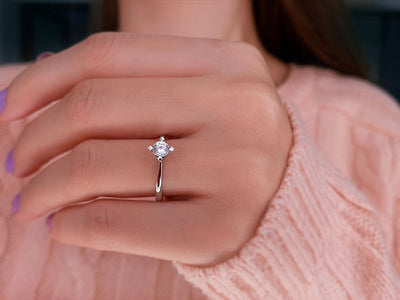 Bague solitaire en diamant de 0,34 carat