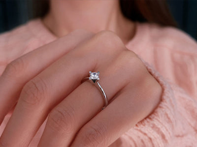 Bague solitaire en diamant de 0,34 carat