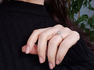 F Color 0.60 Carat Diamond Solitaire Ring