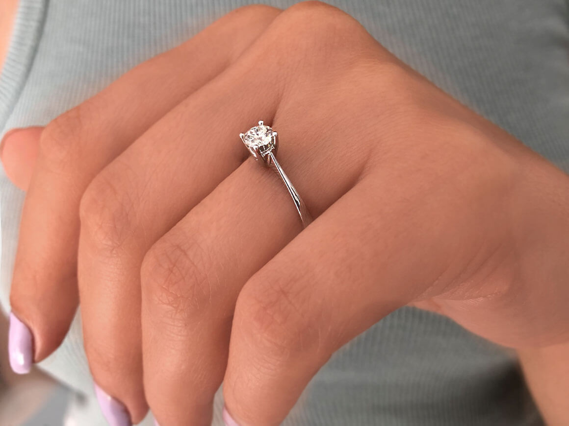 Bague solitaire en diamant de 0,44 carat