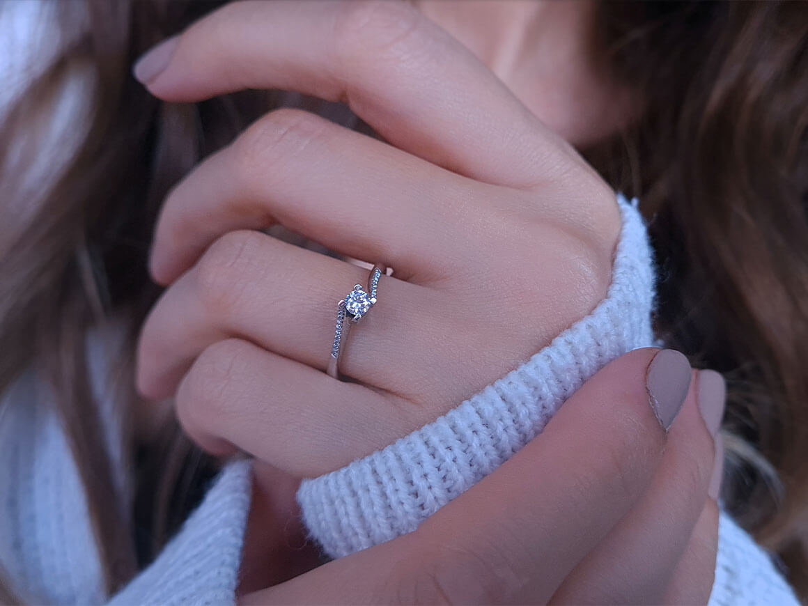 Bague solitaire en diamant de 0,25 carat