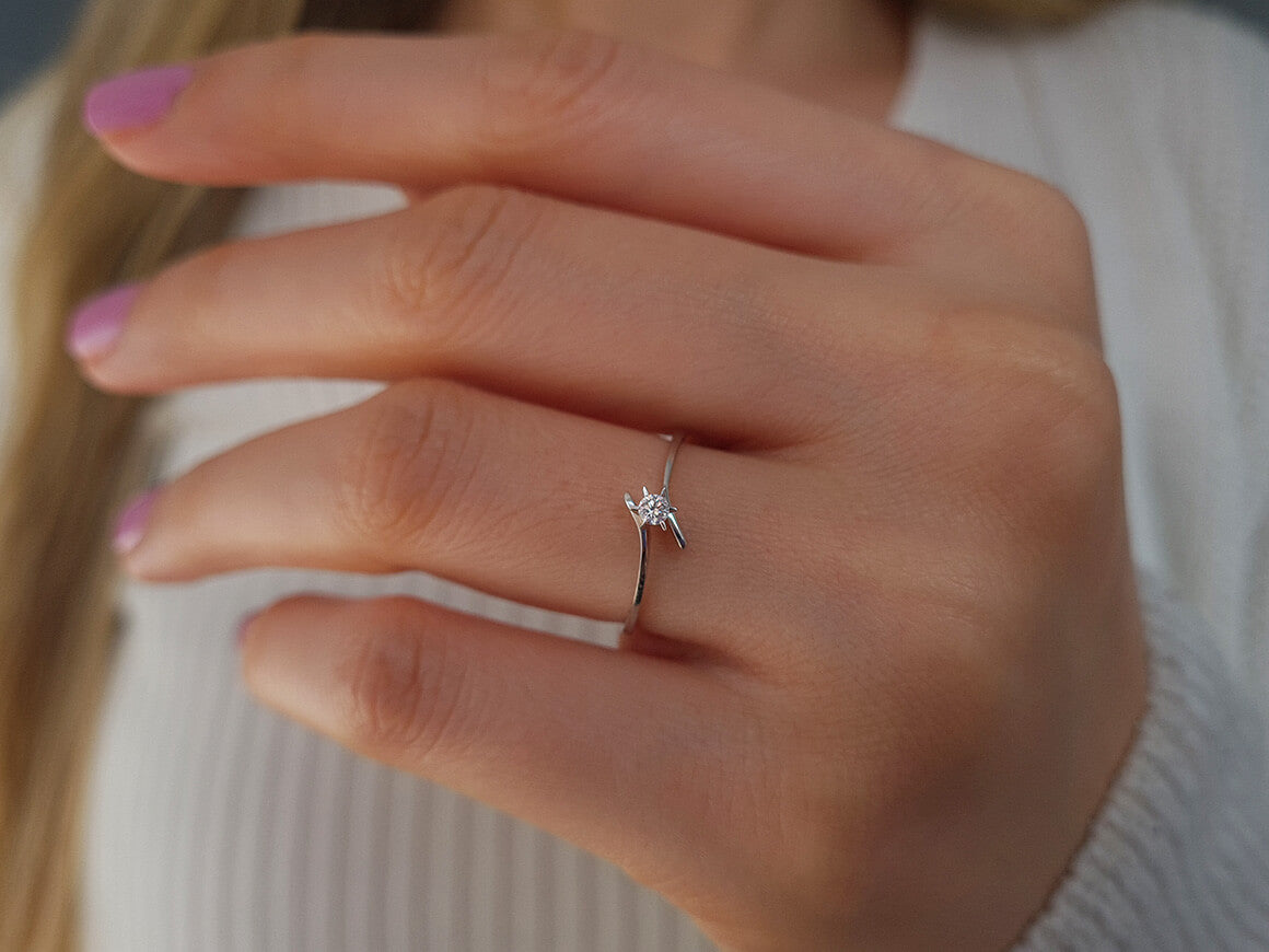 Bague solitaire en diamant de 0,05 carat