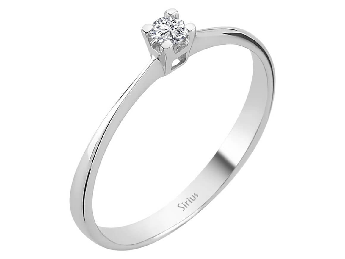 0,09 Carat Diamant Solitaire Ring - handgefertigter Diamantschmuck aus Feingold | Sirius Diamant