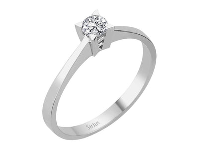 Bague solitaire en diamant de 0,18 carat