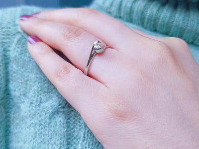 Bague solitaire en diamant de 0,17 carat