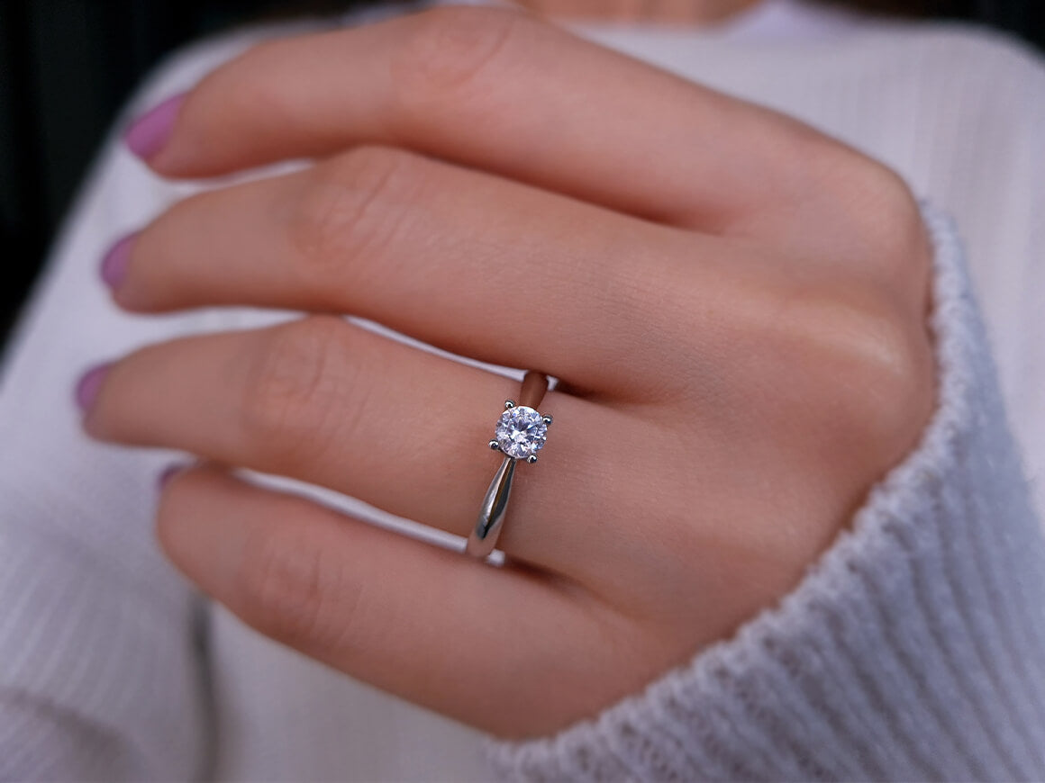 Bague solitaire en diamant de 0,33 carat
