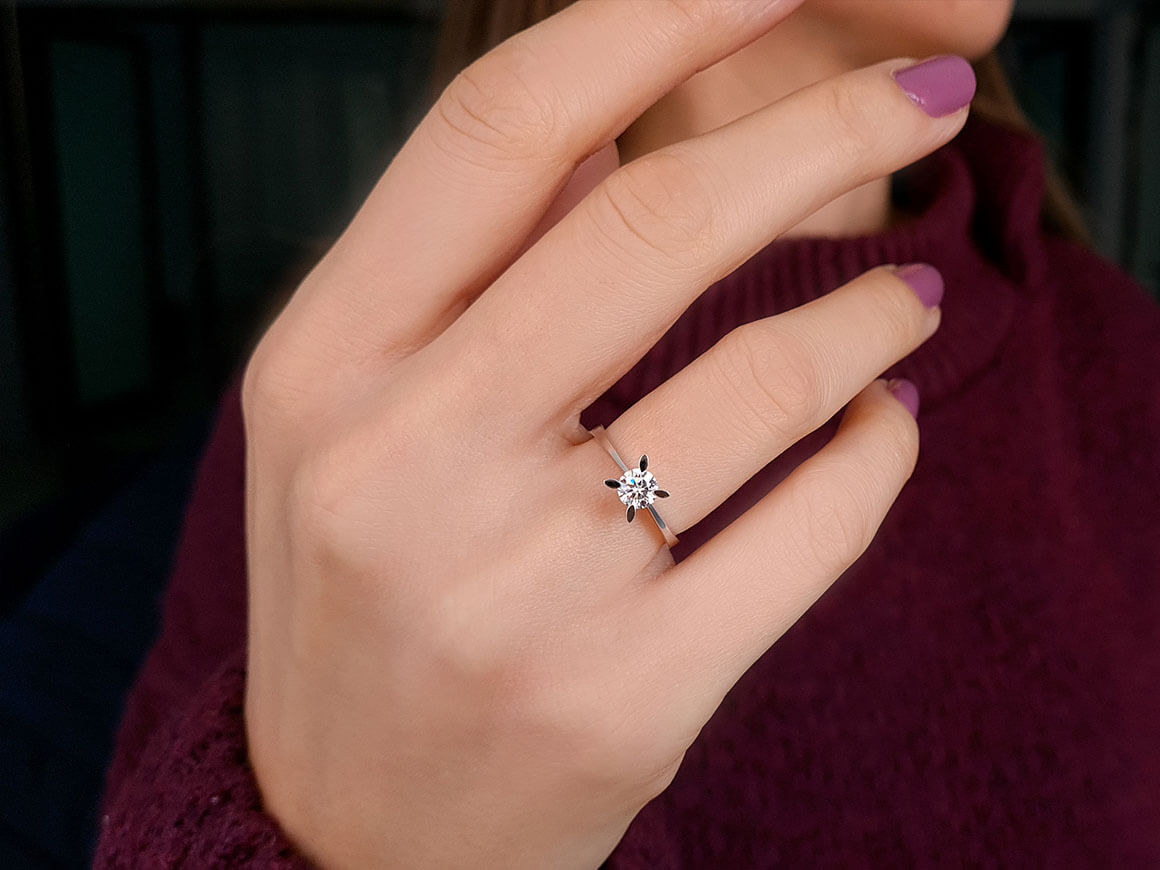 Bague solitaire en diamant de 0,40 carat