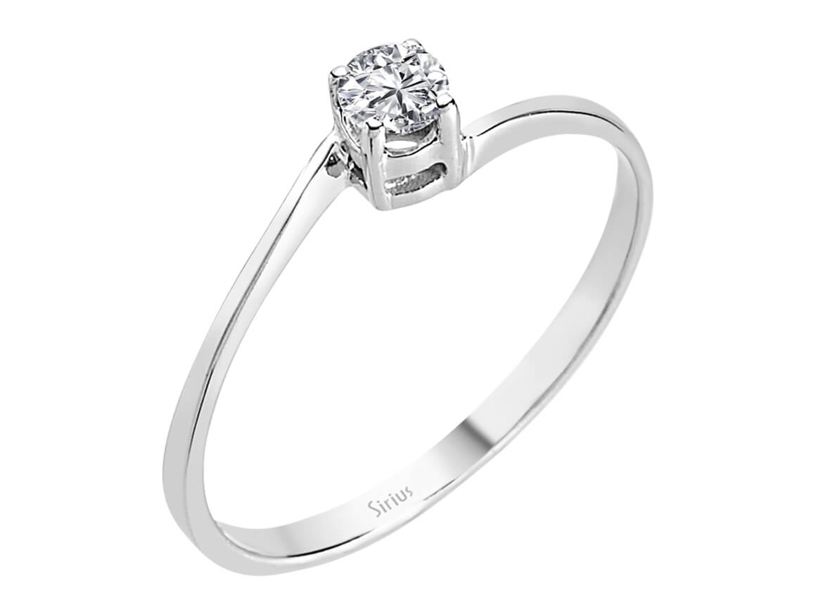 0,14 Karat Diamant Solitär Ring - handgefertigter Diamantschmuck aus Feingold | Sirius Diamant