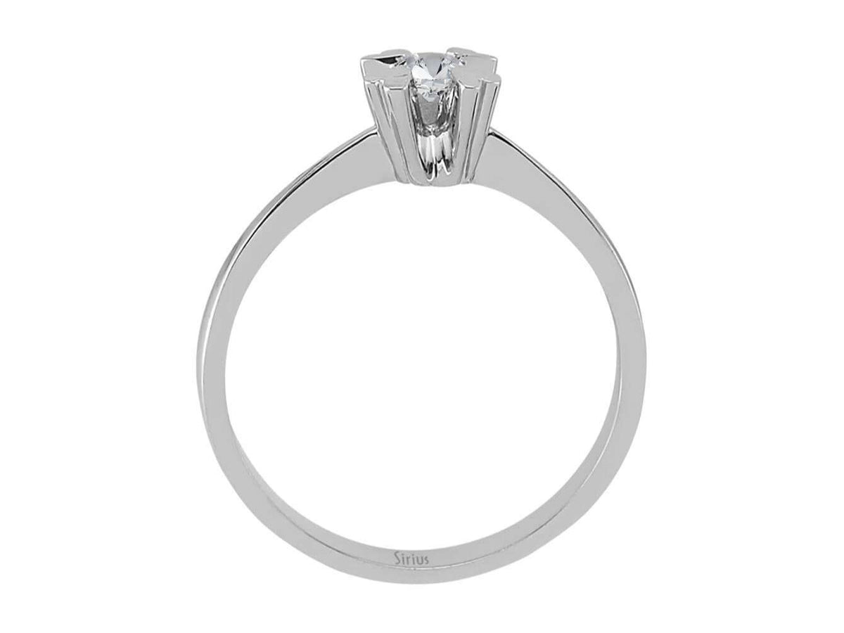 0,12 Carat Diamant Solitaire Ring in 18K - handgefertigter Diamantschmuck aus Feingold | Sirius Diamant