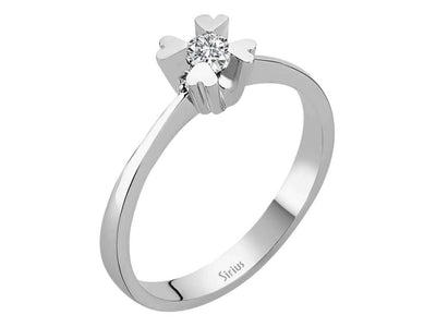 Bague solitaire en diamant de 0,12 carat en 18 carats