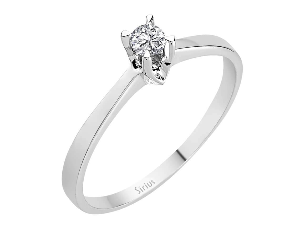 0,13 Karat Diamant Solitaire Ring - handgefertigter Diamantschmuck aus Feingold | Sirius Diamant