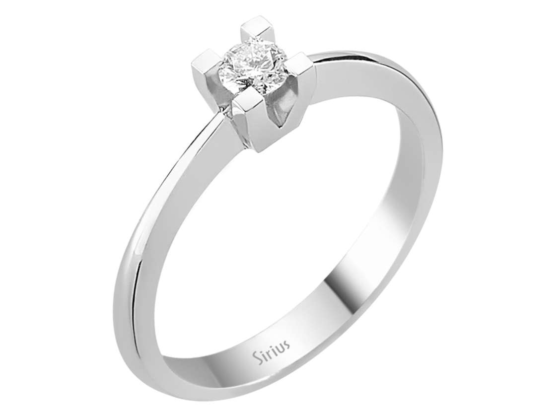 0,17 Karat Diamant Solitaire Ring - handgefertigter Diamantschmuck aus Feingold | Sirius Diamant