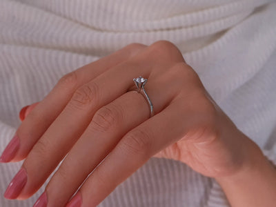 0.31 Carat Diamond Solitaire Ring in 18K